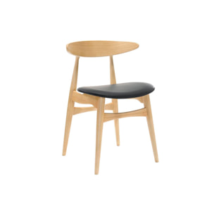 Chaises scandinaves en bois clair et noir (lot de 2) WALFORD