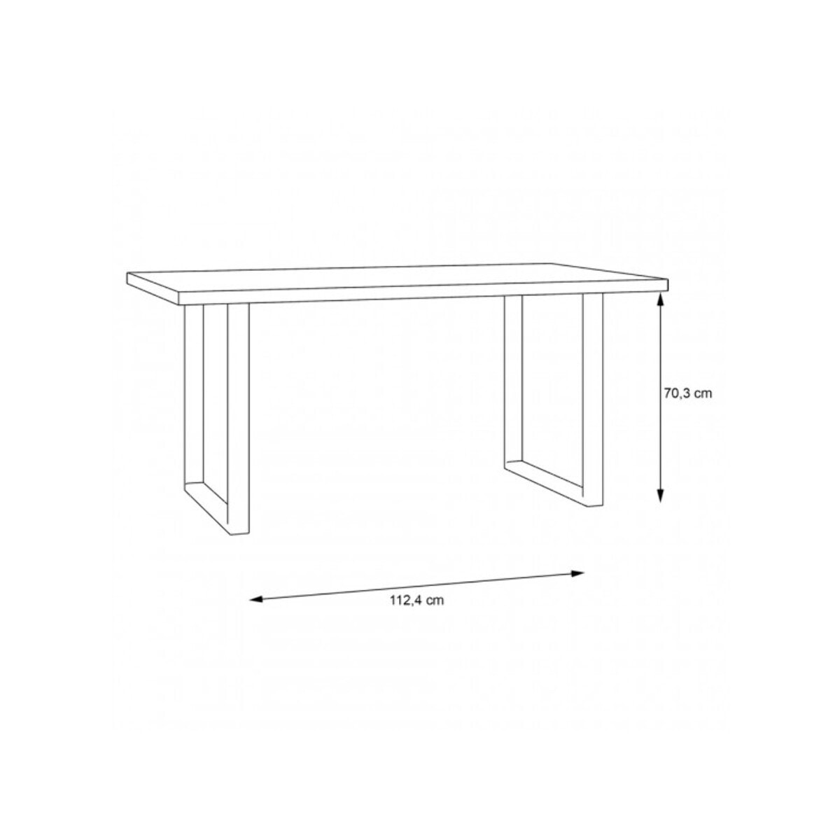 Table de repas fixe en bois effet chêne et noir style industriel L160cm - YAL