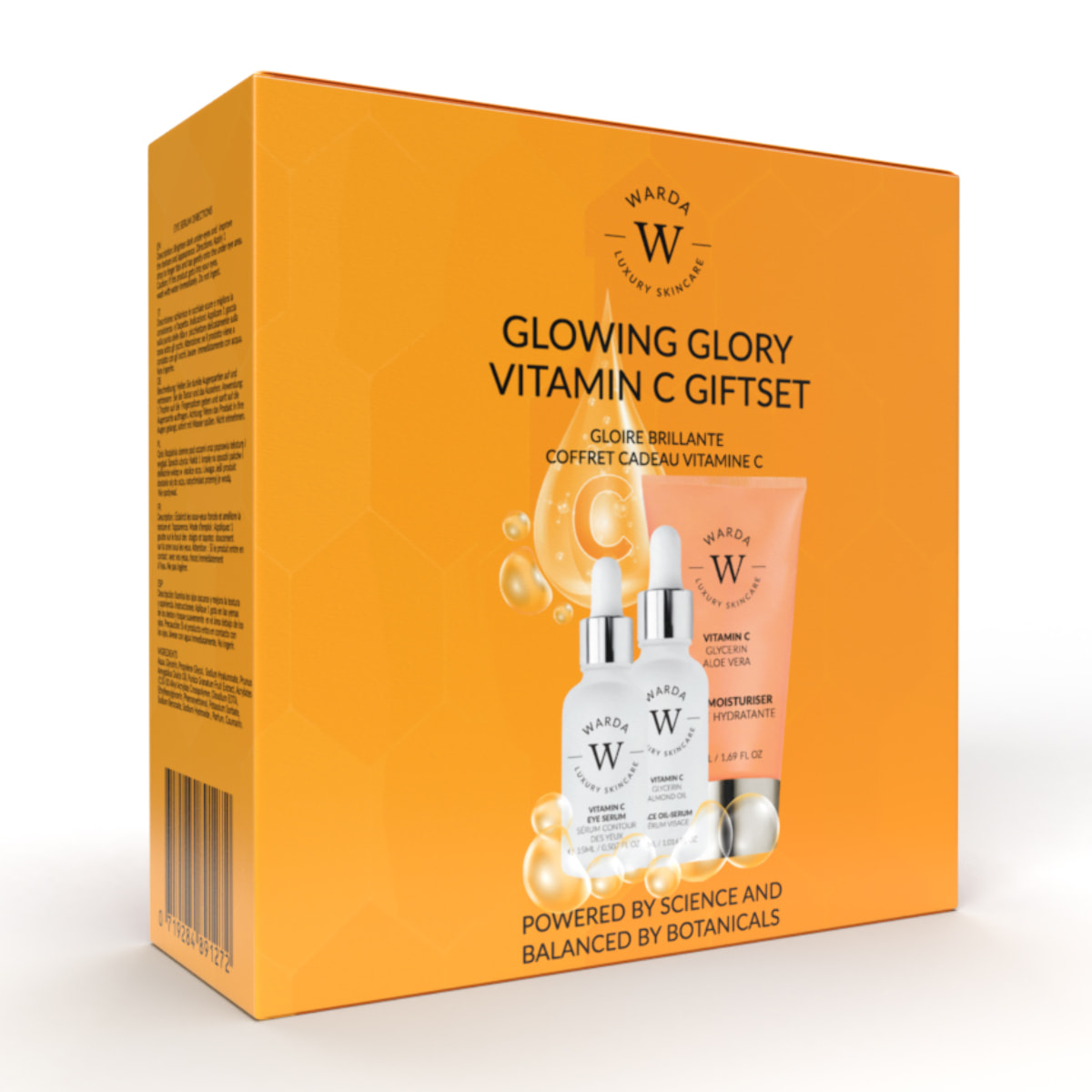 Warda- SET DE REGALO DE VITAMINA C GlOWING GLORY (suero de aceite + suero para ojos + crema hidratante)