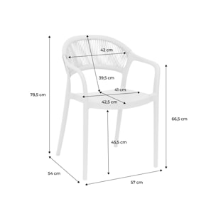 Chaise de jardin empilable avec effet corde (lot de 4) JOVIA
