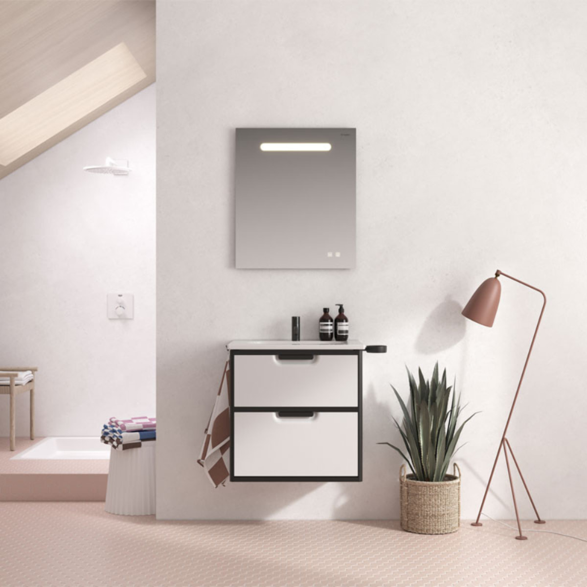 Miroir LED 60 cm BURGBAD Olena tactile et antibuée