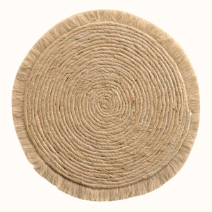 Set de table frangé en jonc - Naturel