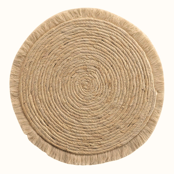 Set de table frangé en jonc - Naturel