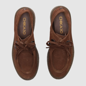 Zapatos de Serraje - Taupe - Tacón: Bajo