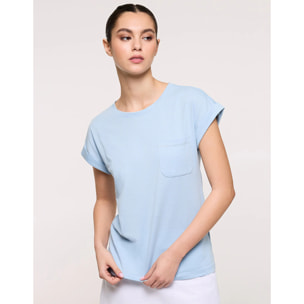 Camiseta Manga Corta Azul Celeste - Ibosen