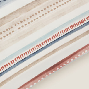 Funda cojín rayas multicolor Onray color azul 100% Algodón percal