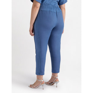 Fiorella Rubino - Pantaloni dritti in lino - Blu