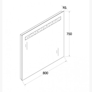 Miroir avec LED haut 80 cm