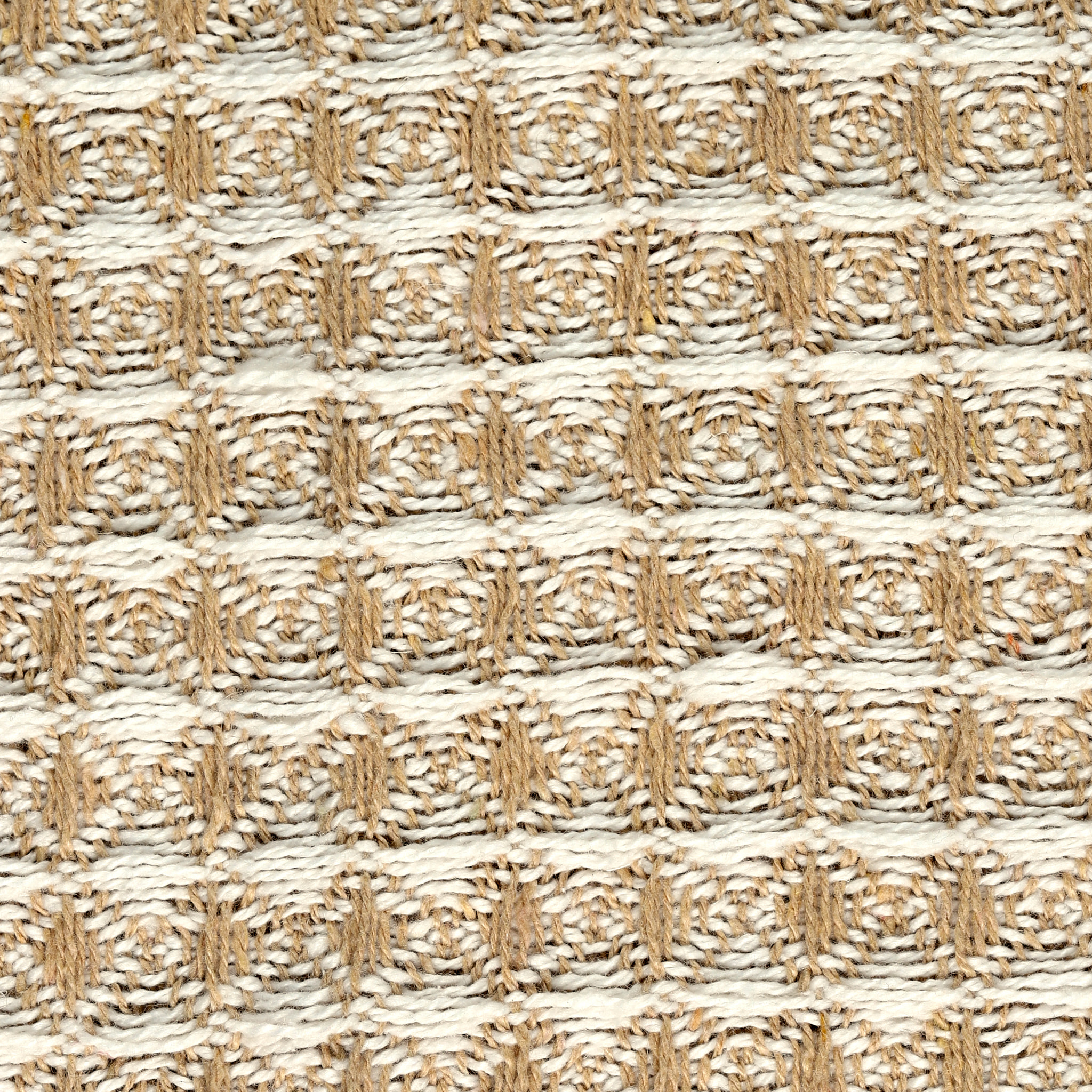 Plaid - HOME DECO FACTORY - Nid d'Abeille - Beige et taupe - 125 x 150 cm