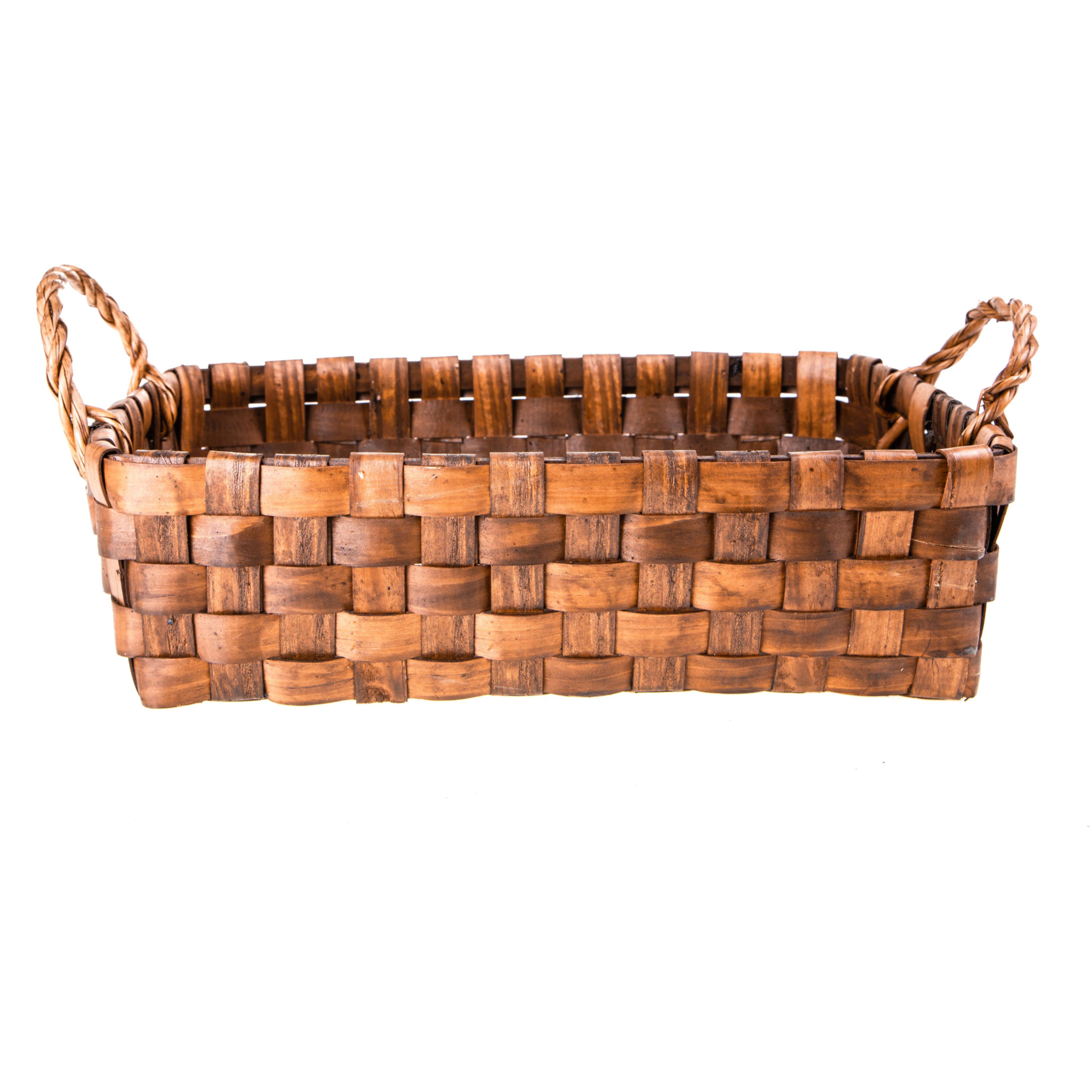 Cesto Rettangolare Willow Con Manici - Pezzi 1 - 54X18X36cm - Colore: Marrone - Bianchi Dino - Articoli Natalizi