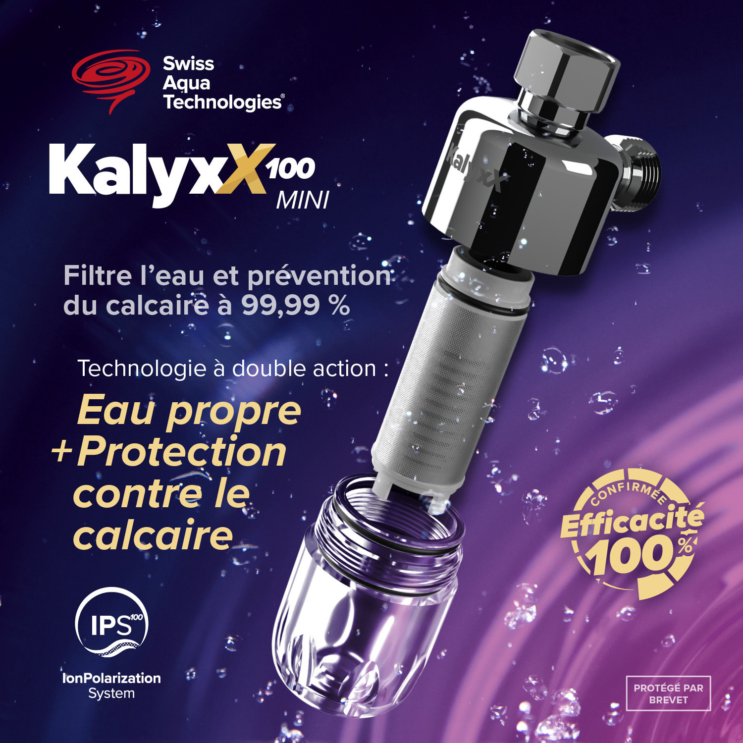 Adoucisseur d'eau Anticalcaire Antibacterien innovant IPS 100 Kalyxx MINI G 3/8" femelle (IPSKXMG38T)