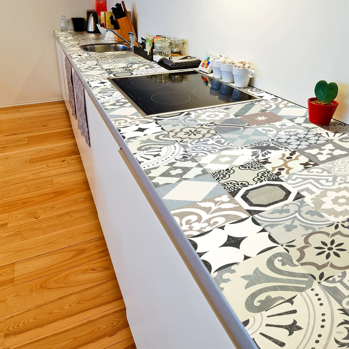 Sticker carrelage - Ambiance Sticker - 60 CARREAUX DE CIMENT MEUBLE AUTHENTIQUES ROMULDINO - 20x20cm