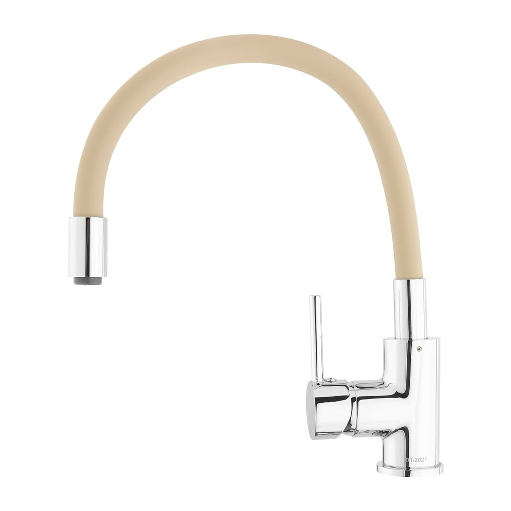 mitigeur cuisine à mémoire de forme, courbe en silicone beige (SIKOBSLPRO290BE)