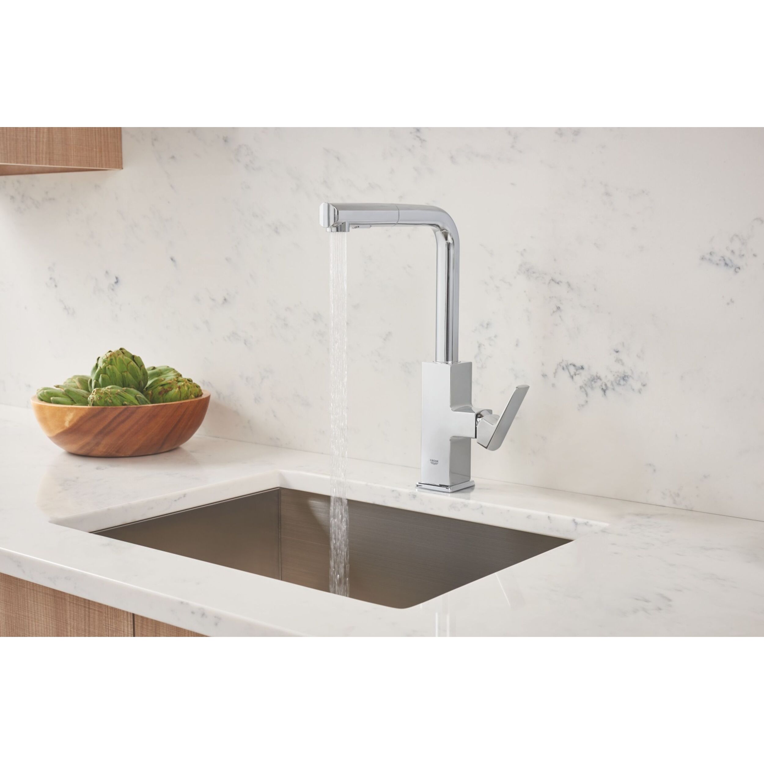 GROHE Robinet évier cuisine Tallinn avec douchette extractible, bec en L Chromé 30420000