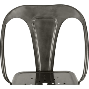 Lot de 2 chaises pour îlot central 67 cm en métal gris anthracite - Indus