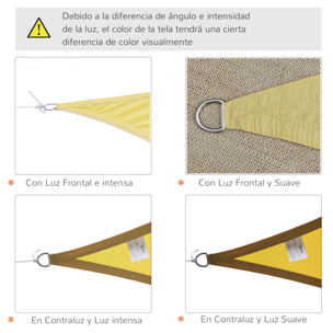 Toldo Vela Triángulo Sombrilla de Poliéster 6x6x6m Arena