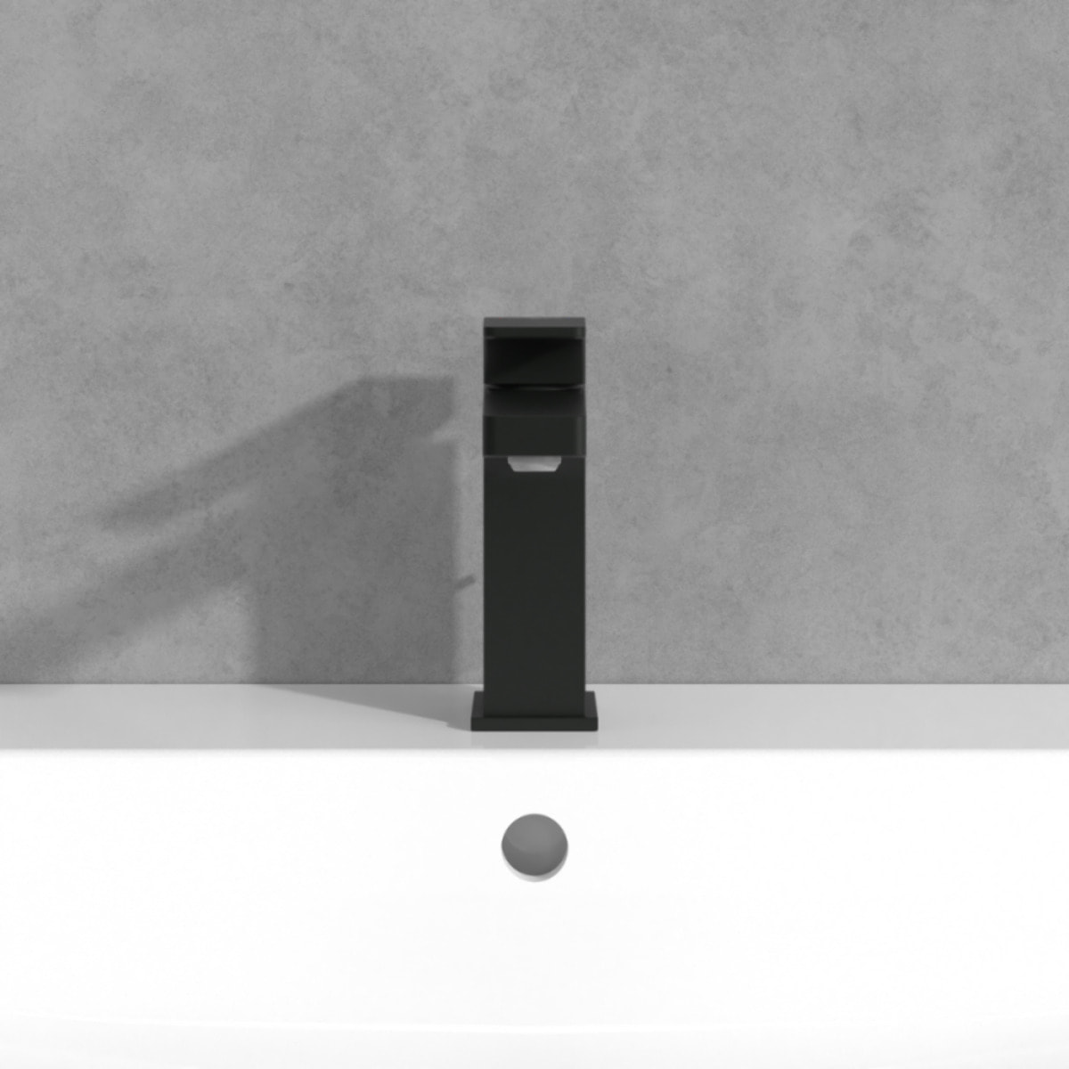 Mitigeur lavabo Architectura Square avec tirette Noir mat