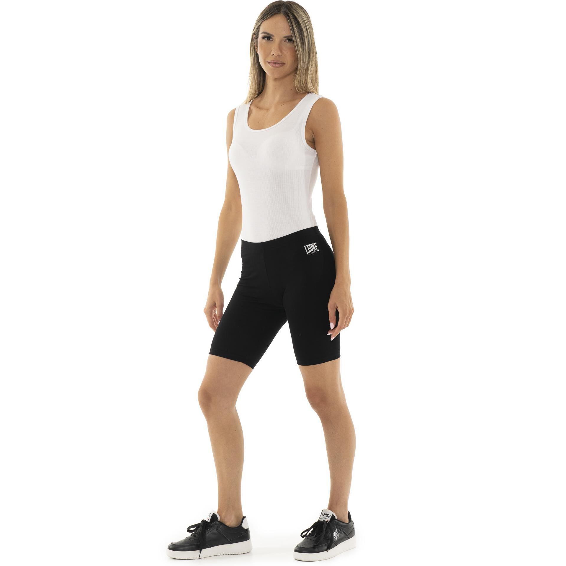Pantaloncini leggings ciclista in cotone elasticizzato Leone Basic
