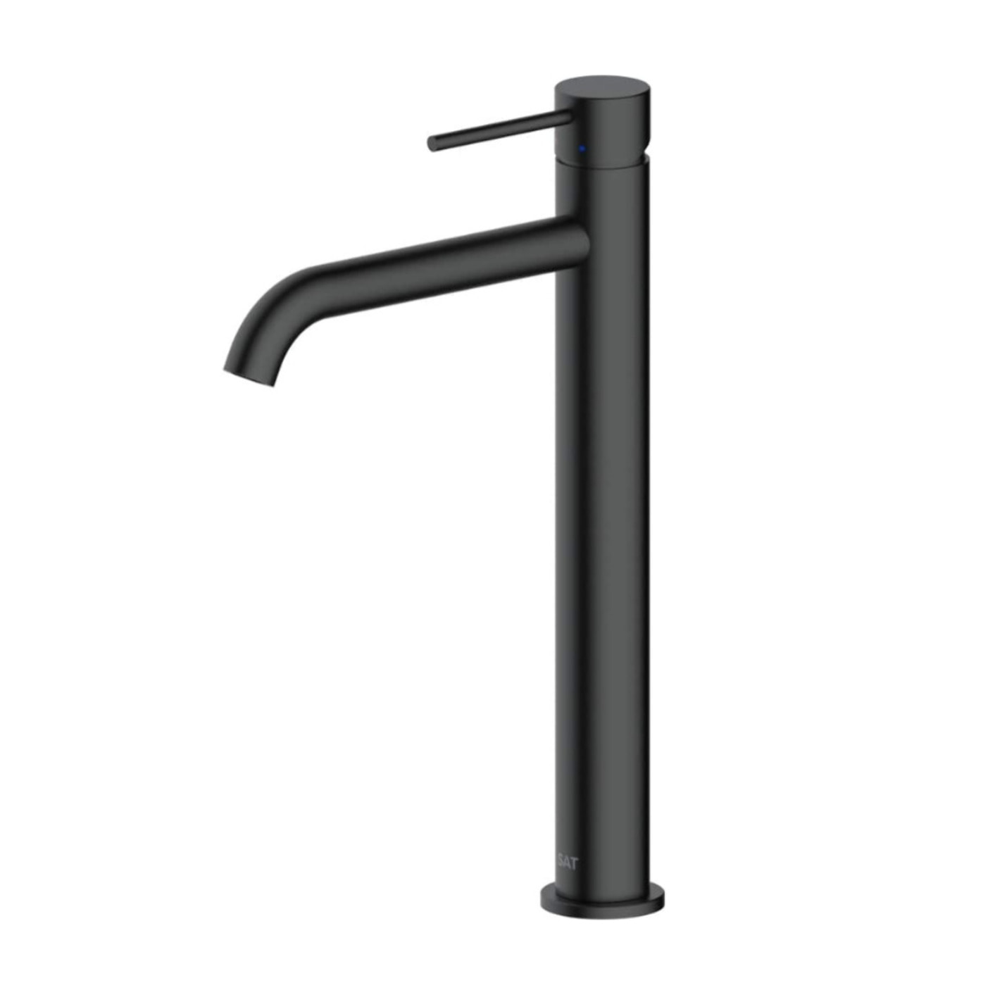 Aurum mitigeur lavabo haut inoxydable, à levier, sans vidage, noir mat SATBAUR285C avec une garantie de 5 ans