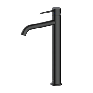 Aurum mitigeur lavabo haut inoxydable, à levier, sans vidage, noir mat SATBAUR285C avec une garantie de 5 ans