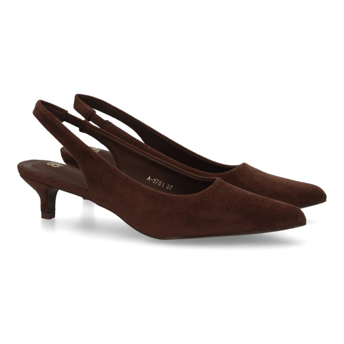Zapato mujer slingback tacón bajo elegante
