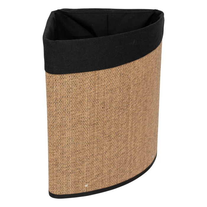 Panier à linge d'angle en bambou 48L