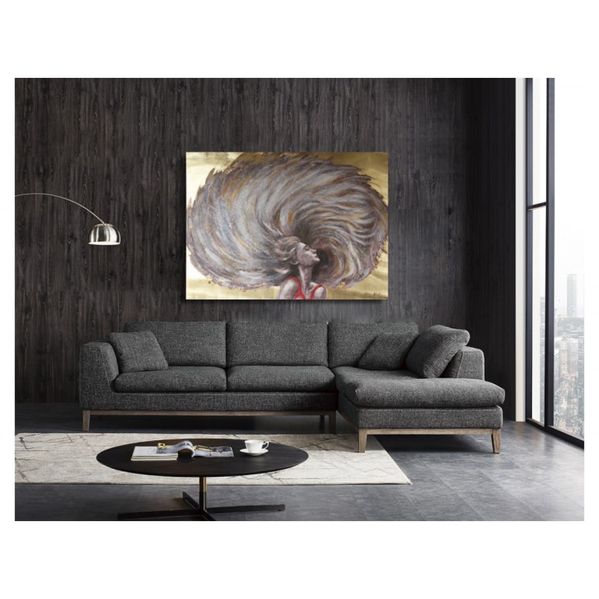 Peinture sur toile 120 cm femme - TOURBILLON