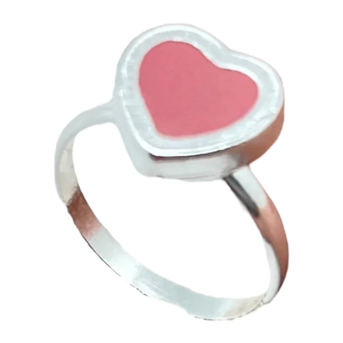 Conjunto Colors Corazón Pulsera y anillo plata 10µ Rosa