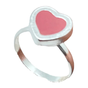 Conjunto Colors Corazón Pulsera y anillo plata 10µ Rosa