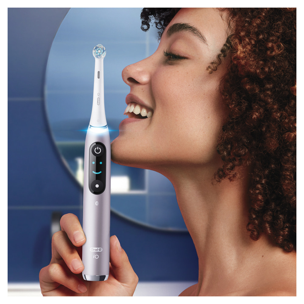 Oral-B iO 9 - Avec Etui de Voyage et Porte Brossette - Rose Quartz - Brosse À Dents Électrique
