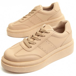 Sneakers - Beige - Altura: 3 cm