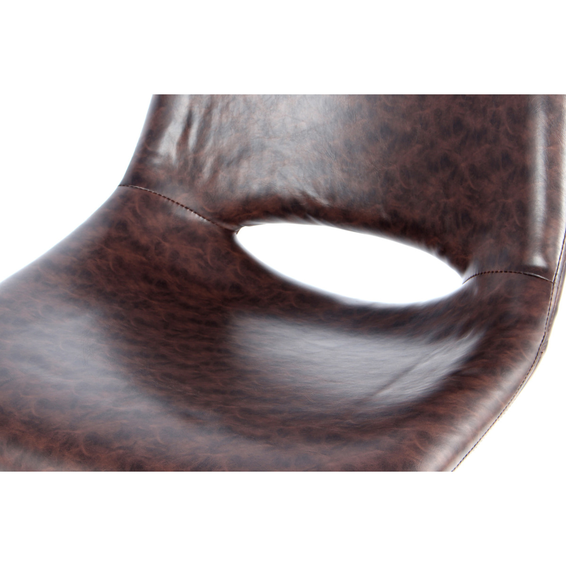 Set di 2 sedie Josephine in ecopelle marrone scuro