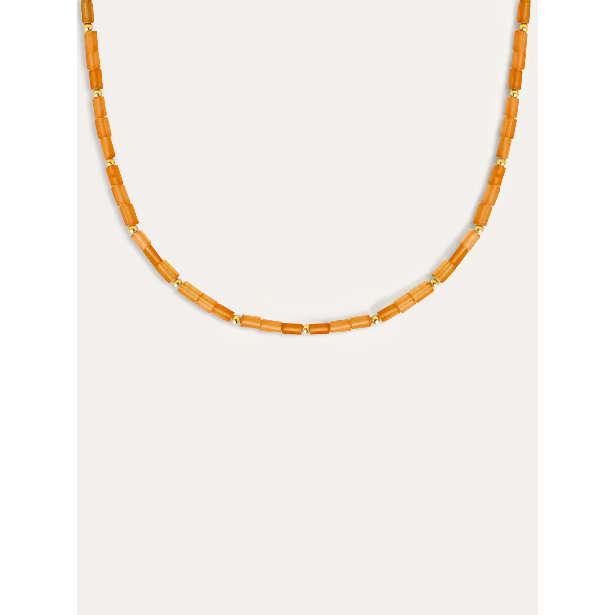 Collar Cala Dots Orange Baño Oro