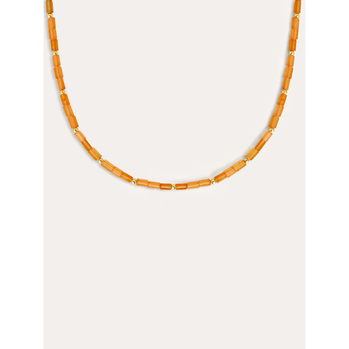 Collar Cala Dots Orange Baño Oro