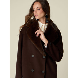 Oltre - Cappotto doppiopetto misto lana - Marrone