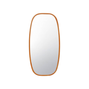 Miroir rectangulaire JAMIE en bois d'hévéa. bords arrondis. couleur bois clair. 80 cm