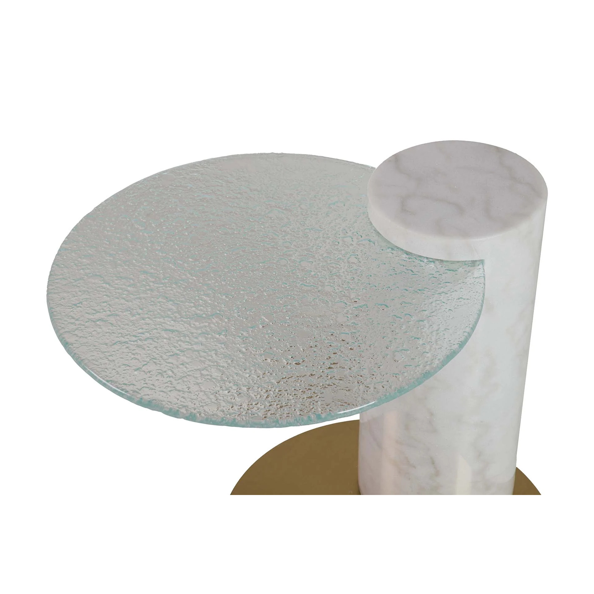 Mesita Auxiliar Marmol Acero Inoxidable Tucson 45x45x45 Cm