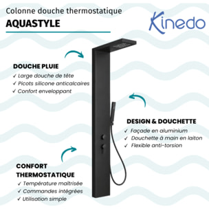 Colonne de douche thermostatique KINEDO Aquastyle noir mat