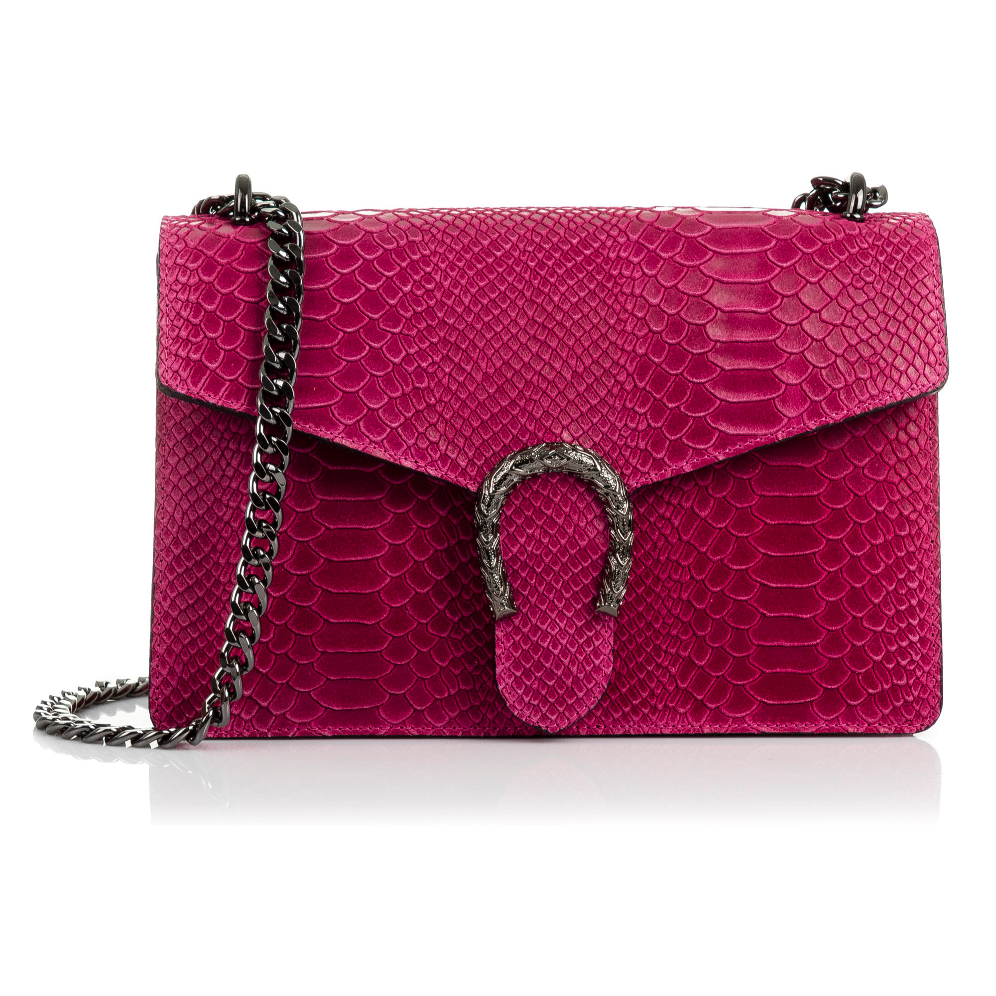 Luce Borsa a mano Donna.Pelle autentica Camoscio Inciso Serpente