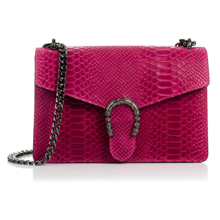 Luce Borsa a mano Donna.Pelle autentica Camoscio Inciso Serpente