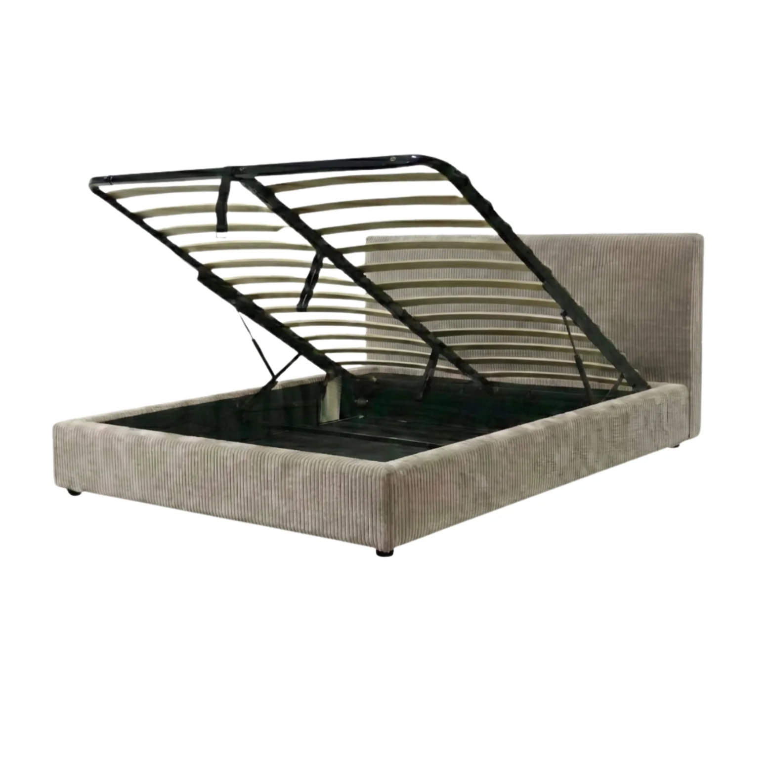 Ensemble matelas Jade & lit coffre Colisée | Mémoire de forme et ressorts ensachés | Grande capacité de stockage | Bouclette | Olive
