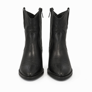 Texano basso in vera pelle - tacco 5 cm