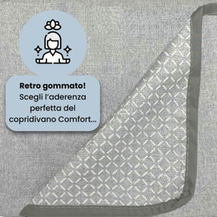 COPRIDIVANO PENISOLA SINISTRA COMFORT, Antiscivolo, Cotone+Microfibra+Fibre Varie, Made in Italy - GRIGIO CHIARO