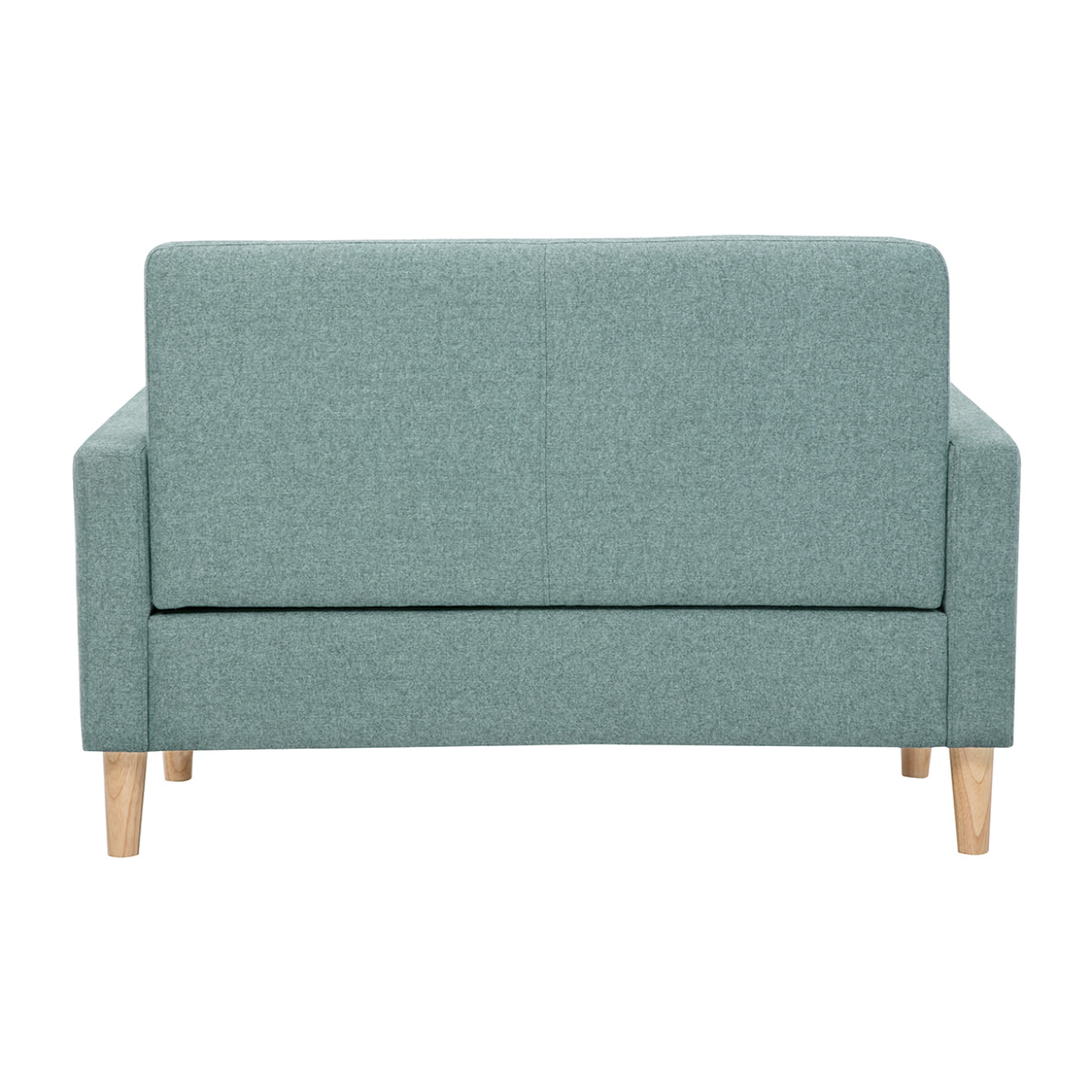 Canapé scandinave 2 places en tissu vert de gris et bois clair MOON