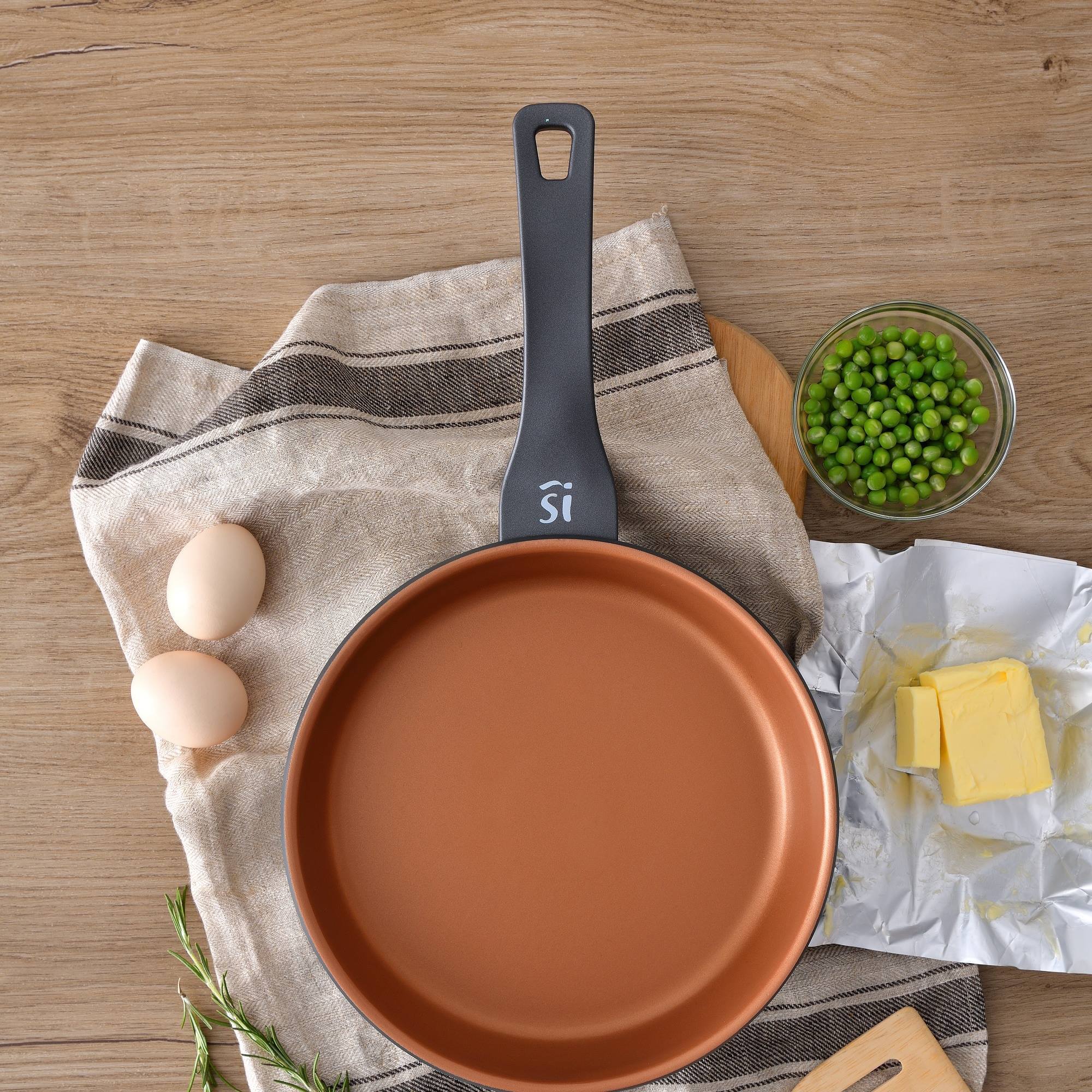 Sarten en aluminio fundido apta para induccion - bronce