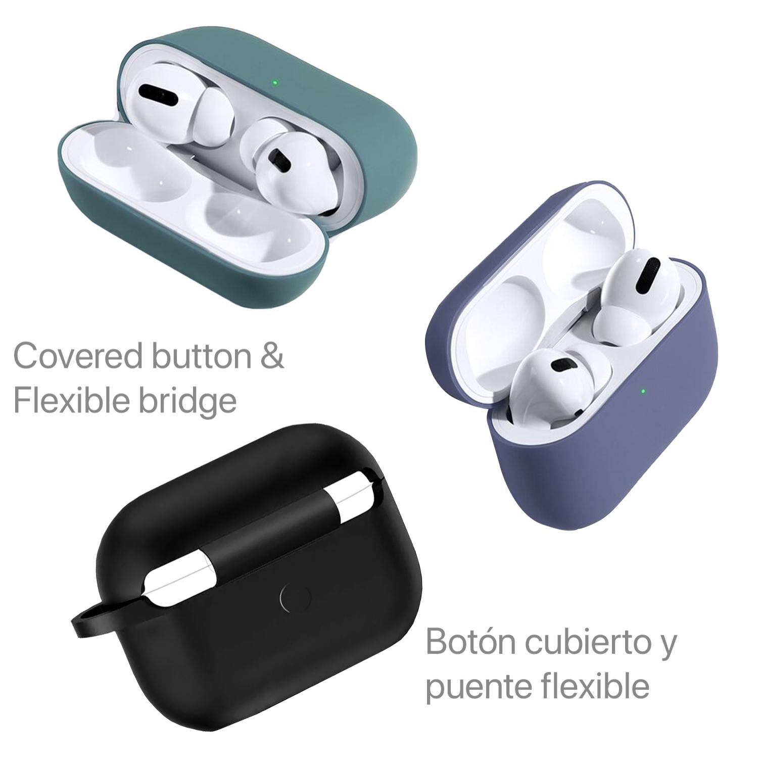 Funda de silicona para base de carga de AirPods Pro, con mosquetón