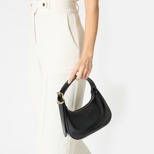 Mini bag donna nera in vernice
