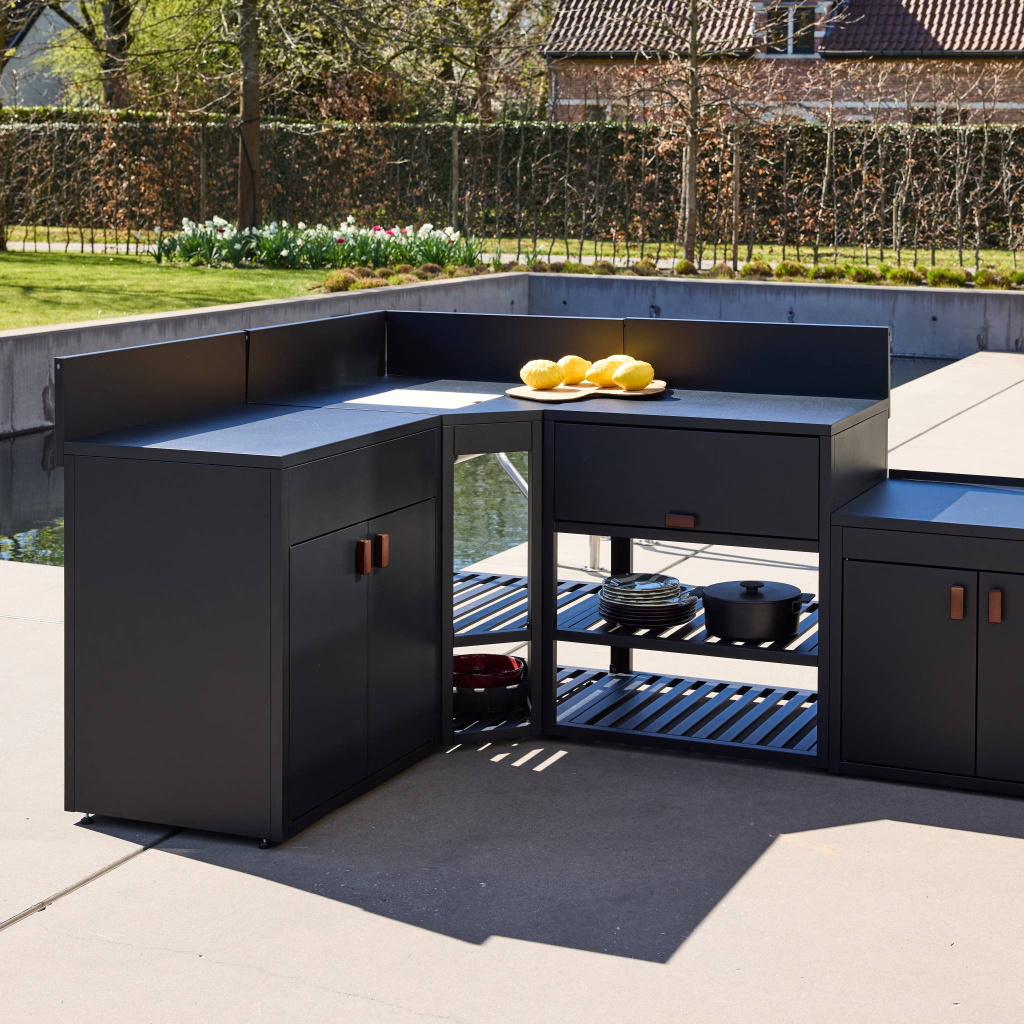 Cuisine extérieure 6 modules acier  THIRA 6 MODULES
