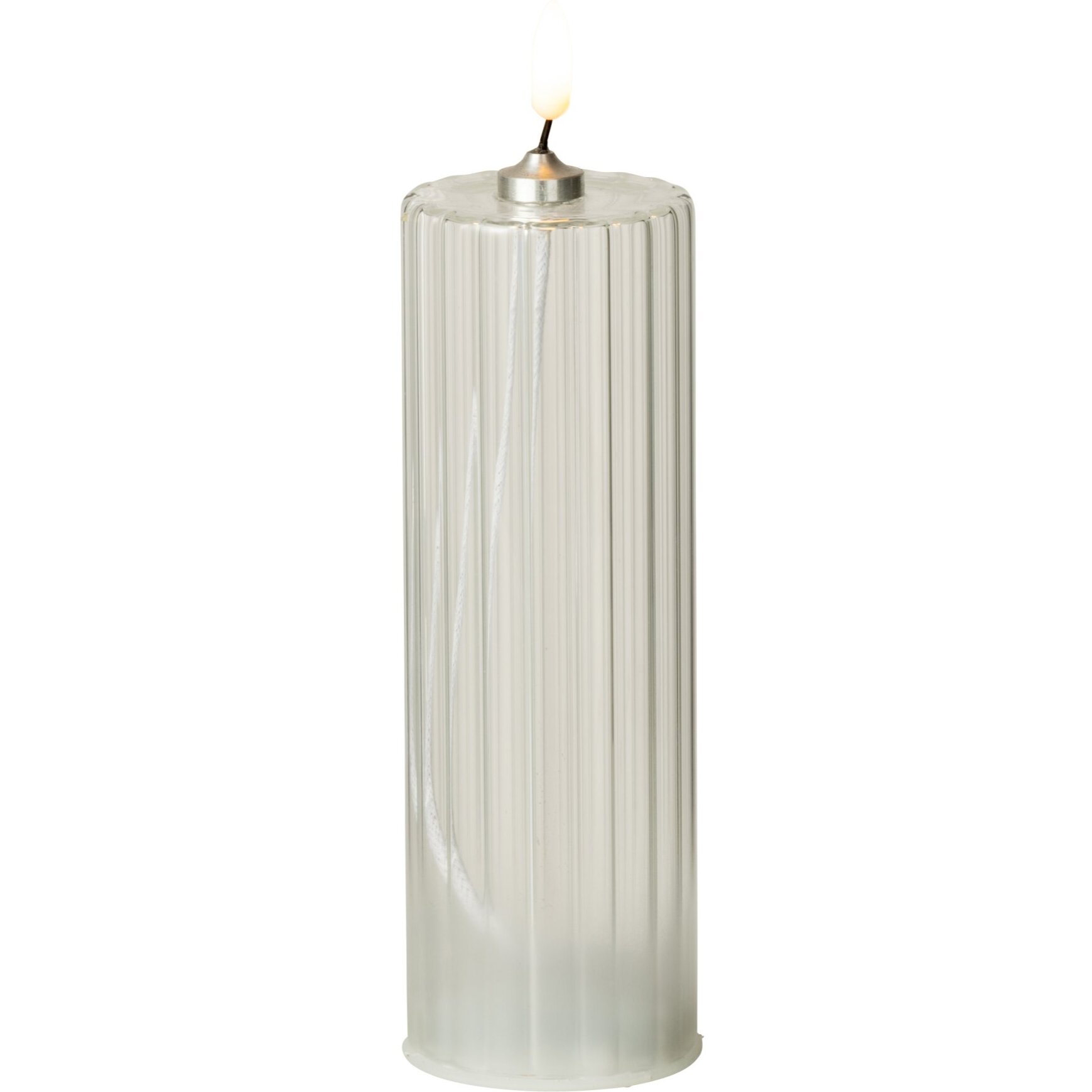 J-Line bougie Rayures - verre - transparent - large - LED