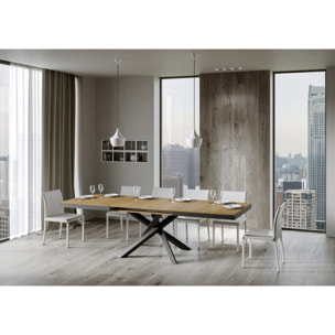 Mesa extensible 90x180/284 cm Volantis Evolution Roble Natural estructura Antracita